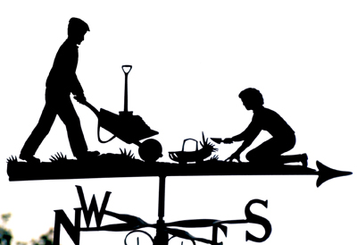 Gardening Couple weathervane